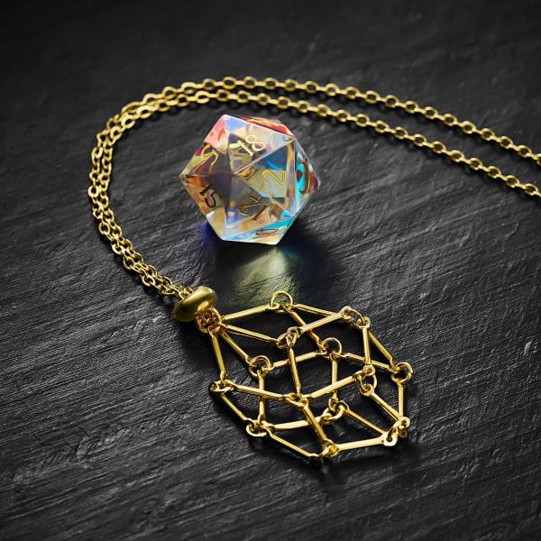 Removable D20 Dice Cage Stainless Steel Necklace(Die Not Included) DnD D&D Online Sale - Image 2