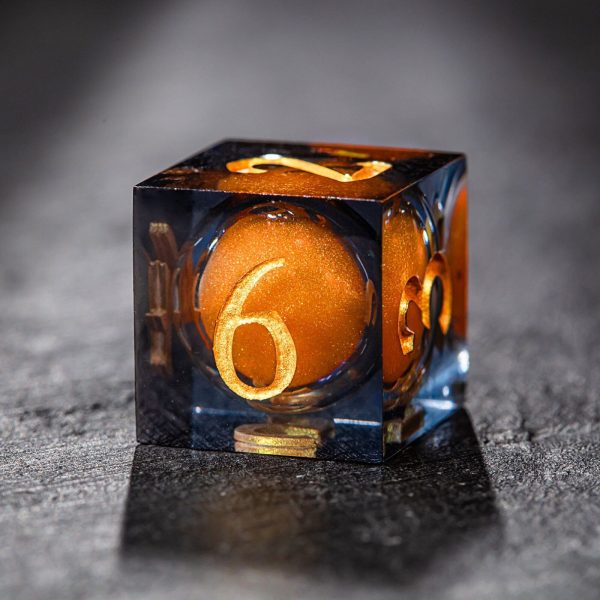 Orange Sand Liquid Core Resin DnD D&D Dice Set Hot on Sale - Image 3