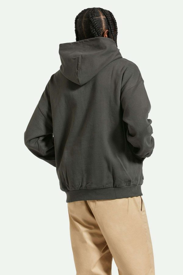 Embroidered Heavyweight Oversized Hoodie - Washed Black For Cheap - Image 3