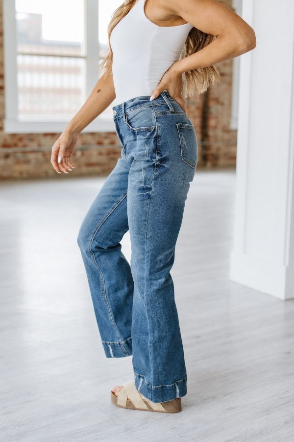 SALE - Conrad Distressed Washed Flare Jean Cheap - Image 3