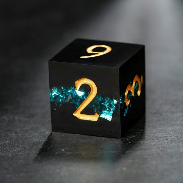 Blue Tinsel Resin F Word DnD D&D Dice D20 Necklace Hot on Sale - Image 4