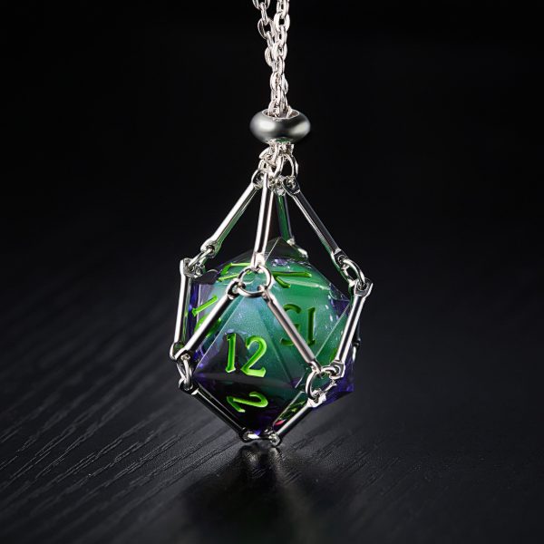 Purple Green Liquid Core Resin DnD D&D Dice Set Online Hot Sale - Image 3