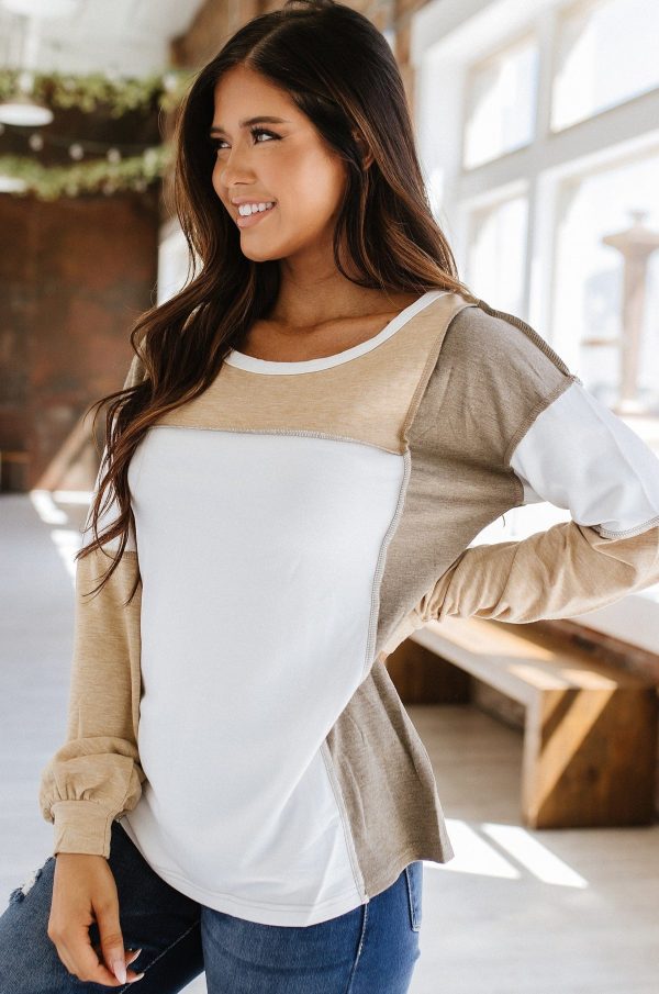 Dulce Color Block Long Sleeve Top | DROPSHIP on Sale