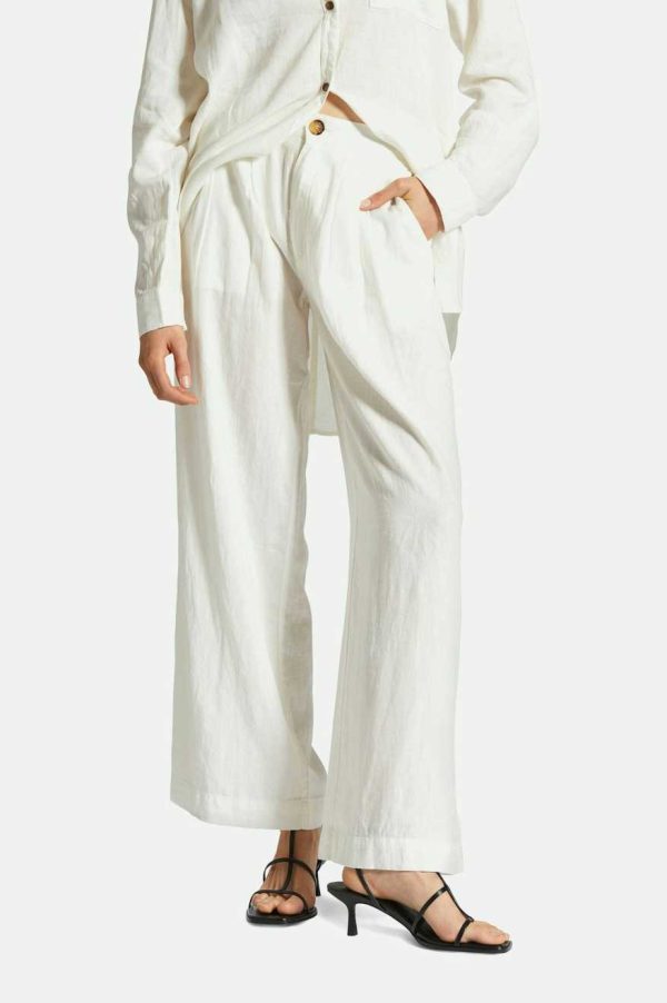 Vintage Linen Blend Wide Leg Pant - Off White Cheap - Image 4