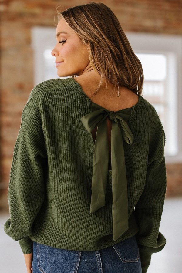 Annalise Lantern Sleeve Bow Knot Sweater | DROPSHIP Online