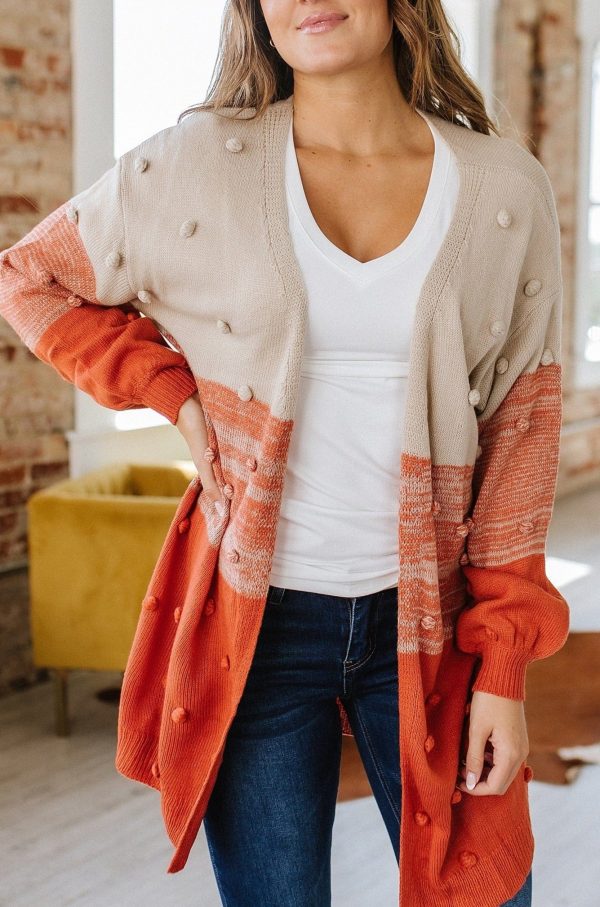 Angelica Pompom Color Block Cardigan | DROPSHIP Sale - Image 2