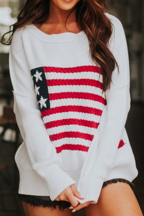Susie American Flag Knit Sweater | DROPSHIP on Sale - Image 3