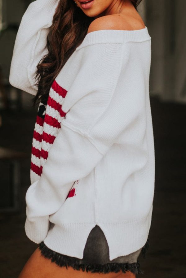 Susie American Flag Knit Sweater | DROPSHIP on Sale - Image 2