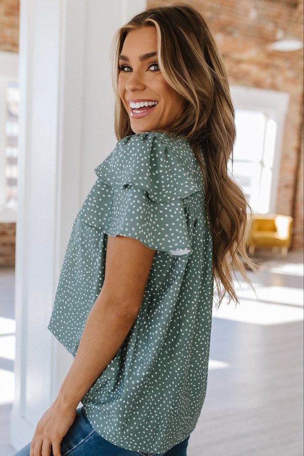 Laurel Pleated Ruffle Blouse | DROPSHIP Supply - Image 2