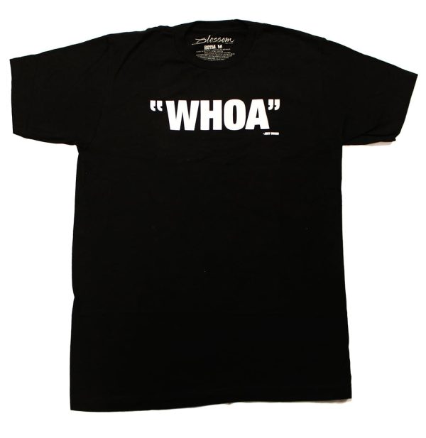 Blossom  Whoa  Men s Black Cotton T-Shirt For Sale