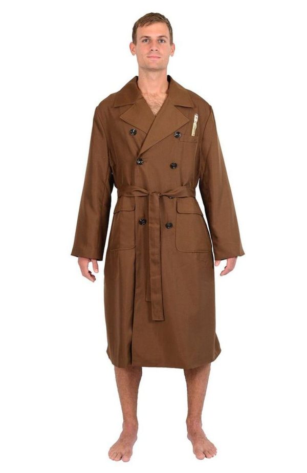 Doctor Who 10th Doctor Brown Trench Coat Styled Men s Robe For Sale