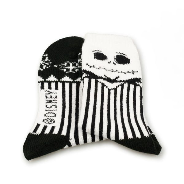 Jack Skellington Nightmare Before Christmas Striped Sweater Socks size 10-13 on Sale - Image 3