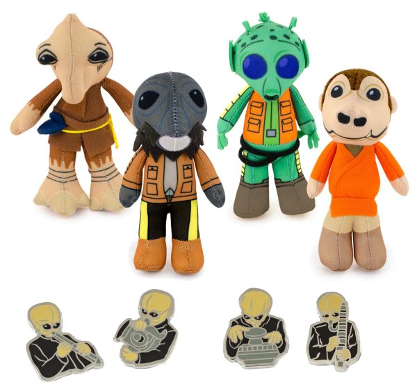 Cantina Villains Plush Set of 4 And 4 Exclusive Cantina Band Enamel Pins Online Hot Sale