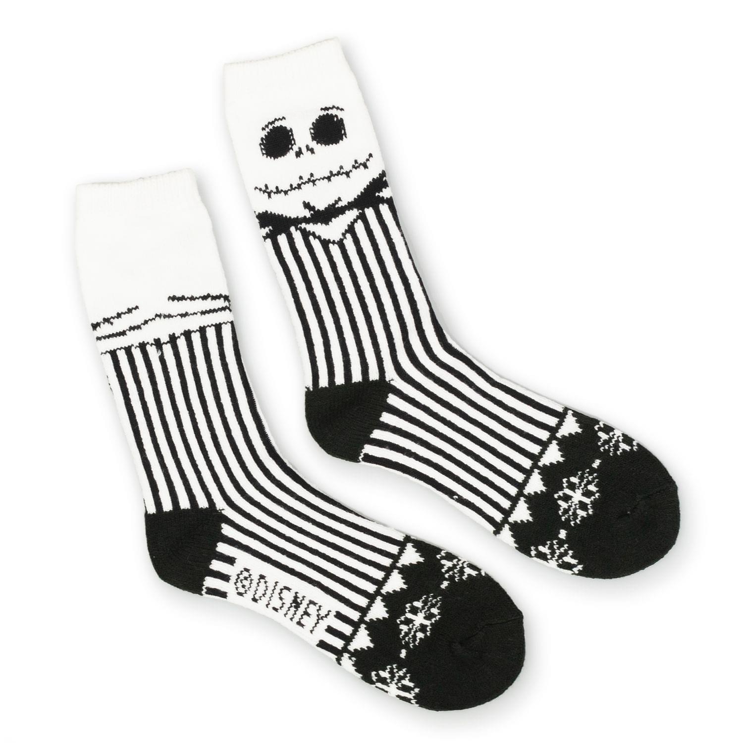 Jack Skellington Nightmare Before Christmas Striped Sweater Socks size 10-13 on Sale