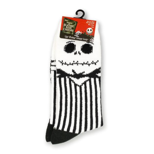 Jack Skellington Nightmare Before Christmas Striped Sweater Socks size 10-13 on Sale - Image 4