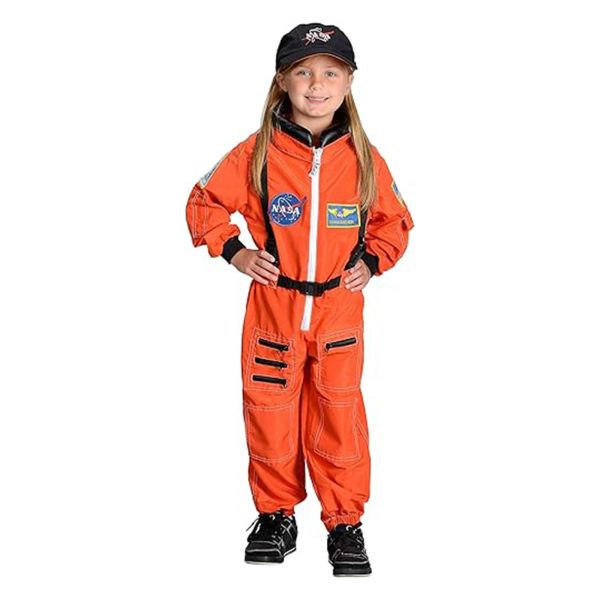 Jr Astronaut Suit (Orange) W Cap Child Costume Hot on Sale - Image 2