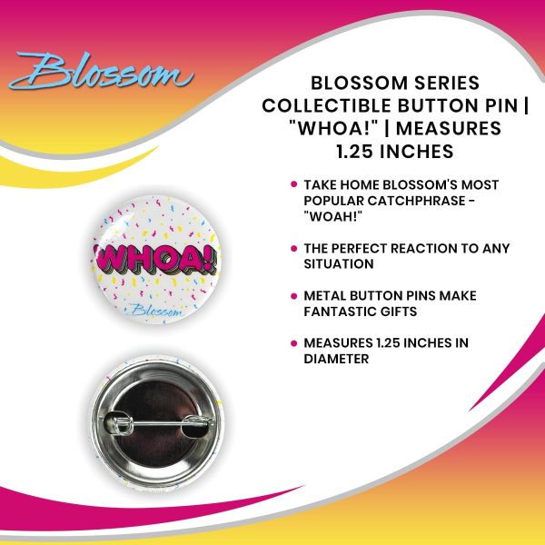 Blossom Series Collectible Button Pin |  Whoa!  | Measures 1.25 Inches Supply - Image 4