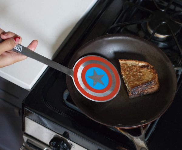 Marvel Captain America Shield Colored Flat Stainless Steel Wide Head Spatula For Sale - Image 3